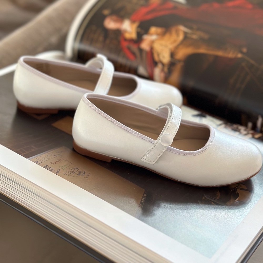 Elephantito little kids princess flat white dress shoes - Picture 2 of 7